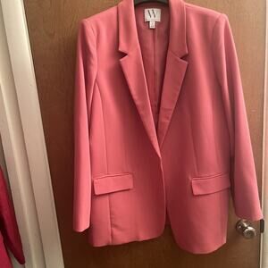 Worthington Womens Open Front Career Blazer Jacket Plus XL Bold Coral Lined EUC